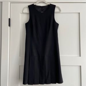 Theory black pleated dress
